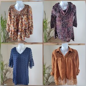Floral and Patterned Women's Tops Collection Size Small Boho Bundle